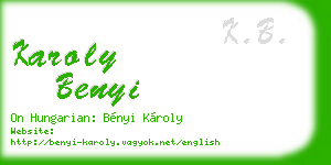 karoly benyi business card