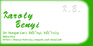 karoly benyi business card